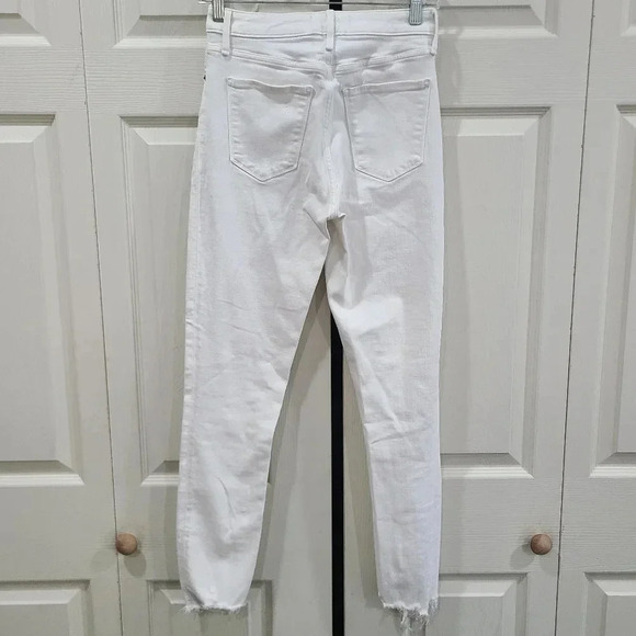 Abercrombie & Fitch Women’s Size 26/2L Super Skinny High Rise White Stretch Jean - Picture 4 of 9